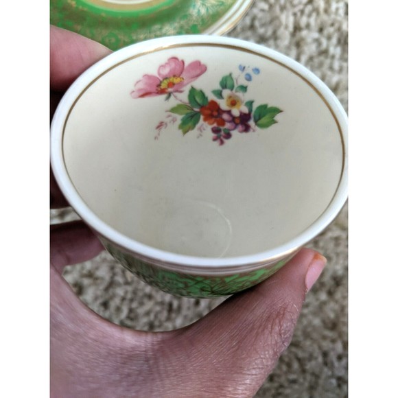 Antique Grindley England Green Teacup with saucer Tea cup Tea time - Picture 3 of 5